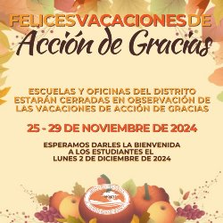 Vacaciones de Acción de Gracías